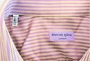 Men's Duncan Quinn London Striped Button Down Dress Shirt Made In Italy Size 16.5
