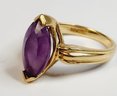 WOW....14k Yellow Gold Stunning Amethyst Marquise Stone Ring