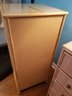 1980's Retro Peter Jones Of London Rattan Chest Of  Five Drawers With Glass Top