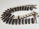 Unique Heavy Sterling Silver Fringe Bib Mexico Necklace