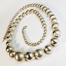 Amazing Graduated Bead Ball Sterling Silver Necklace 4mm -18mm