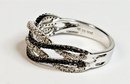 Super Modern Fab 10k White Gold Black And White Diamond Ring (.44 Carat Weight)