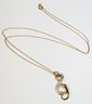 DIAMOND Delicate 10k Yellow Gold Treble Clef Pendant And Necklace