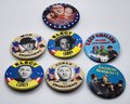 Lot Of 7 Vintage 3 Stooges Button Pins