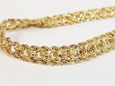 Stunning 14k Italian Yellow Gold Flat Heart Chain Link Bracelet
