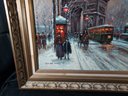 'L-Arc De Triomphe- Hiver' (winter) Copyist Oil On Canvas, After Edouard Cortes