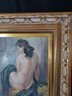 Signed Draped Nude Oil On Canvas