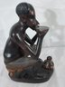 Vintage Hand Carved African Man Drinking