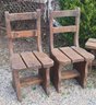 3 Wooden Chairs And Matching Bench, Solid