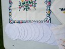 Lovely Group Of Embroidered English Linens, Some From Harrods