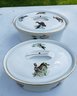 Pair Of French Apilco (Game Themed) Porcelain Serving Dishes With Lids