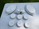 French Apilco And Veritable (Game Themed) Porcelain Gravy Boat, Pair Of Serving Plates And Six Ramekins