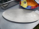 Stainless Steel Fish Poacher And Two Ceramic Fish Platters