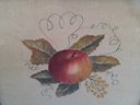 Signed Apple Painting On Fabric