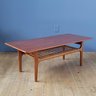 60s Danish Teak And Cane Coffee Table By Trioh Denmark