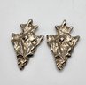 Pair Of Heavy, Vintage Sterling Silver Arrowhead Charms