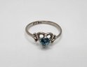 Vintage Blue Amethyst Heart Ring In Sterling Silver