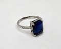 Beautiful Sterling Ring With Blue Stone
