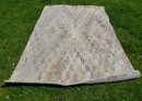 Artisan De Luxe Rug (100 Percent Wool ) With Diamond Motif In A Neutral Color Scheme