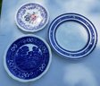Trio Of Antique English Blue And White Plates, Two Copeland Spode Plates And Keeling & Co.
