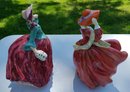 Pair Of Porcelain Lady Figurines, One Royal Doulton 'Top Of The Hill'