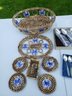 Appetizer Basket With Crab Motif, Trivet, Four Coasters Paired With Four Appetizer Forks & Pair Of Spoons