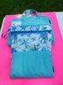 Lilly Pulitzer Print Paired With Bright Blue Computer Bag, Bathing Suit Bag And Cosmetics Bag For Travel
