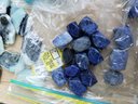 Lot Of Semi Precious Gemstones Blue Tones Includes Sodalite, Amazonite And Possibly Acquamarine?