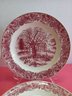 Connecticut Tercentenary Celebration Red And White Plates