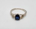 Vintage Sterling Silver Ring With Gorgeous Blue Stone