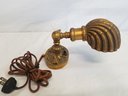 Antique 1920s Mini Brass Clam Shell Light