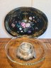 English Tray Designed By Patricia Machin,  Silver Plated Lazy Susan Glass Platter