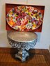 Beautiful Never Used Plate By Melli Mello With Decorative Cake Stand
