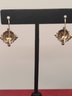 14K Gold And Sterling Drop Earrings