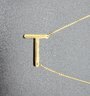 Yellow Gold Over Sterling Initial T Necklace