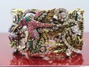 Iris Apfel Collection Sensational Rhinestone Cuff Bracelet With Hummingbird Design