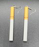 Cool Cigarette Novelty Earrings With Sterling Ear Wires