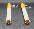Cool Cigarette Novelty Earrings With Sterling Ear Wires