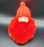Cute Fluffy Plush Red Mini Doll Keychain