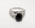 Cats Eye Sillimanite Ring In Platinum Over Sterling