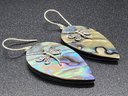 Abalone Shell Earrings In Sterling Silver