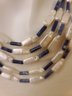 Stunning All Natural Freshwater Pearl And Sodalite Multistrand Necklace
