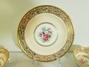 Antique Paragon Double Warranty Fine Bone China Yellow Floral & Gold Luncheon Plates, Teacups, & Soup Bowls