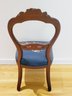 Single Antique Victorian Mahogany Balloon Back Floral Needlepoint Dining Side Chair