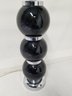 Black Glass Stacked Orbs And Chrome Mid Century Lamp By Kovacs