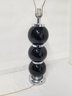 Black Glass Stacked Orbs And Chrome Mid Century Lamp By Kovacs