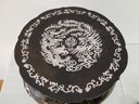 Vintage Chinese Jinlong Black Lacquered Wooden Side Table