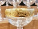 Beautiful Vintage Franciscan By Tiffin Gold Rim Minton Crystal Champagne Coupes & Wine Glasses