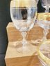 Beautiful Vintage Franciscan By Tiffin Gold Rim Minton Crystal Champagne Coupes & Wine Glasses