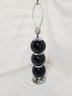 Black Glass Orbs And Chrome Stacked Mid Century Lamp By Kovacs #2